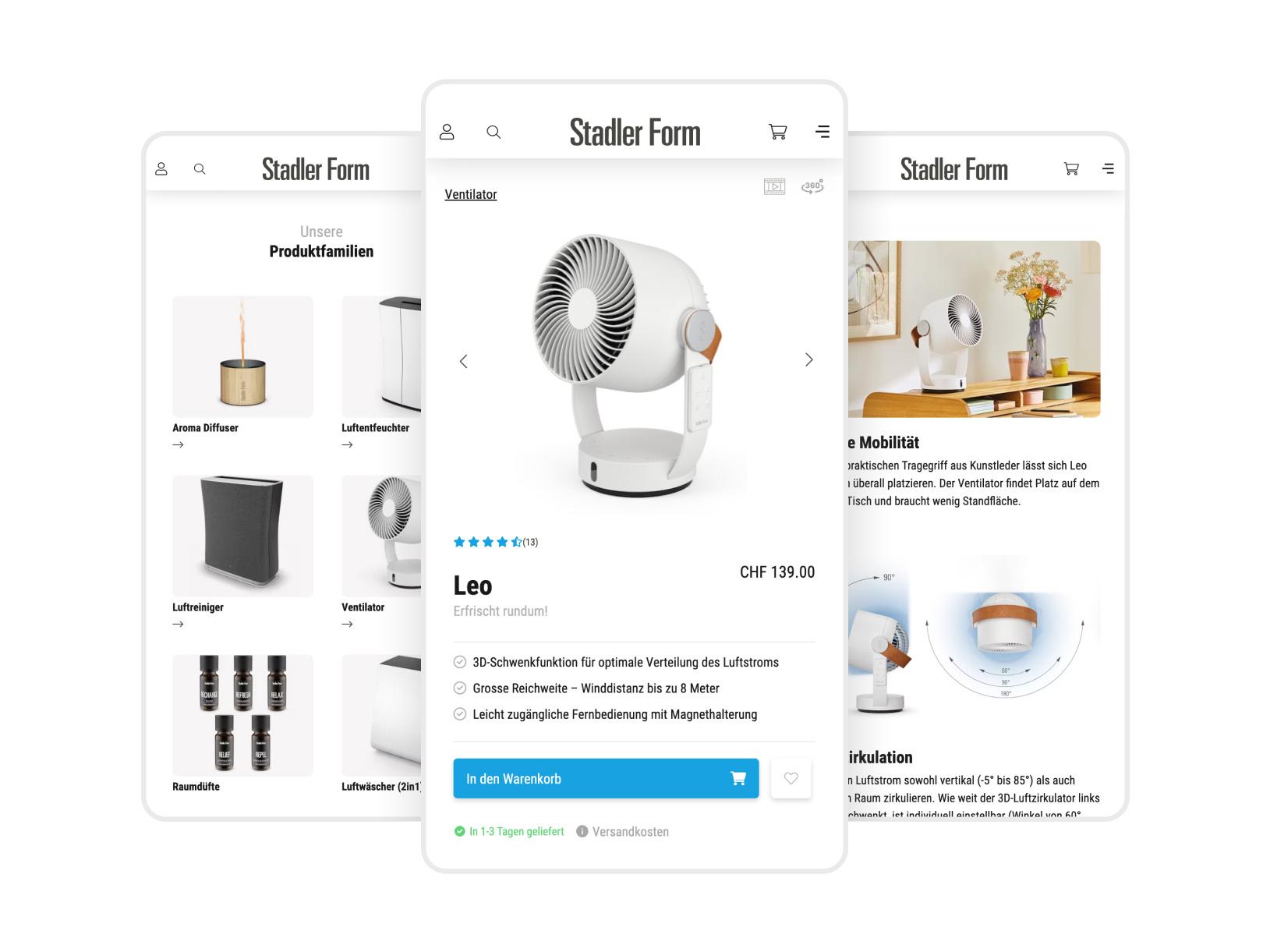Stadler Form Mobile E-Commerce