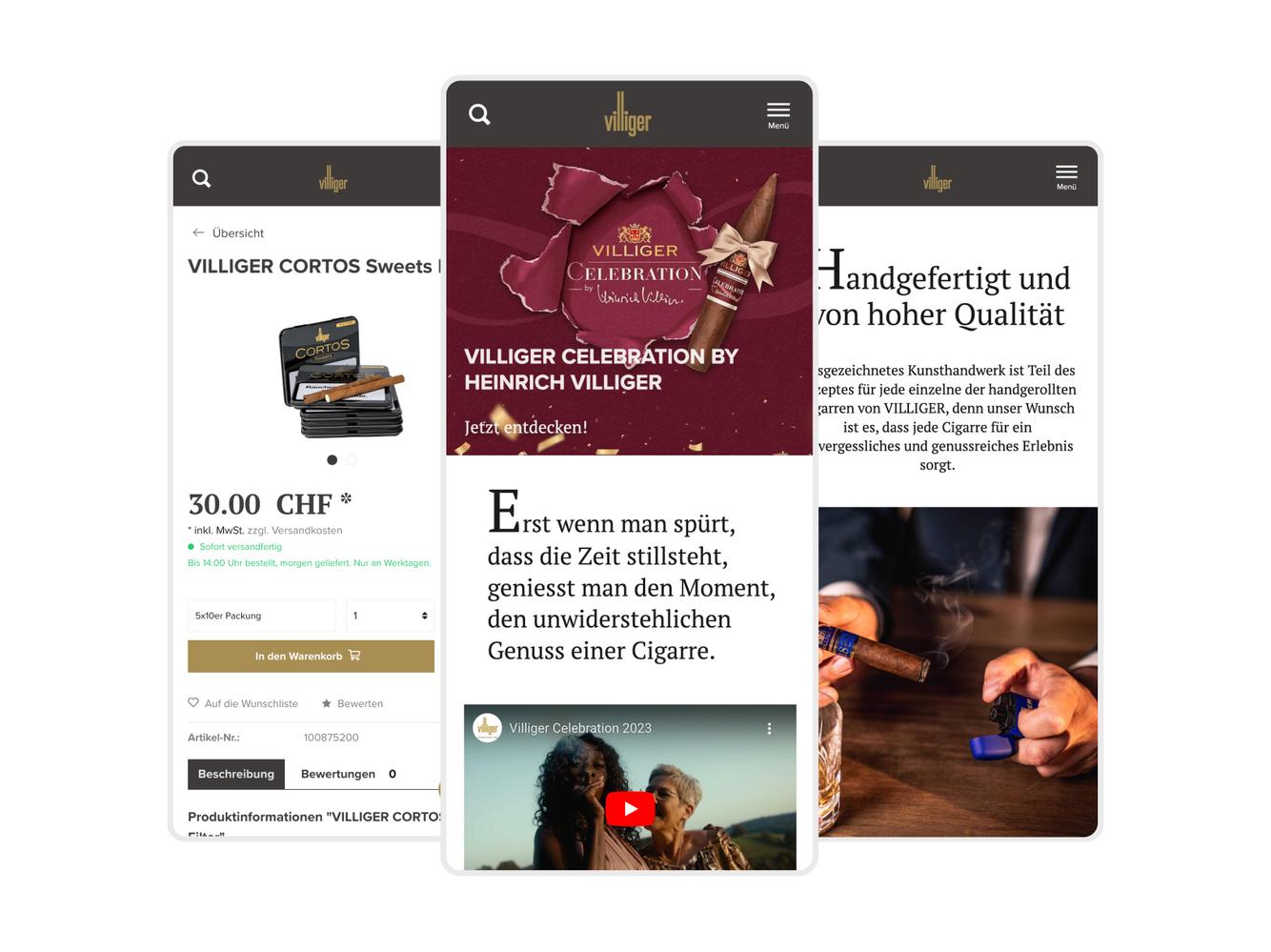 Villiger Internationale Brand Website